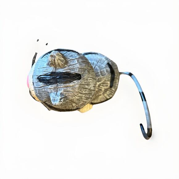 Vintage Resin Collections Cat With Swirl Tail And Bow Tie Gray And Black 6 Inch - Picture 5 of 7